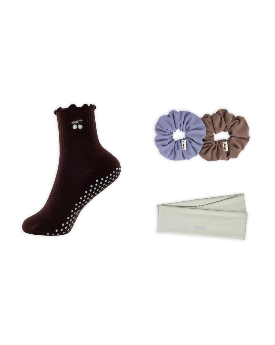 The Cherry Pilates Socks Set