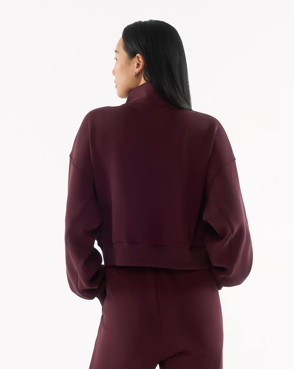 Quarter Zip Sweater Crop - cheak