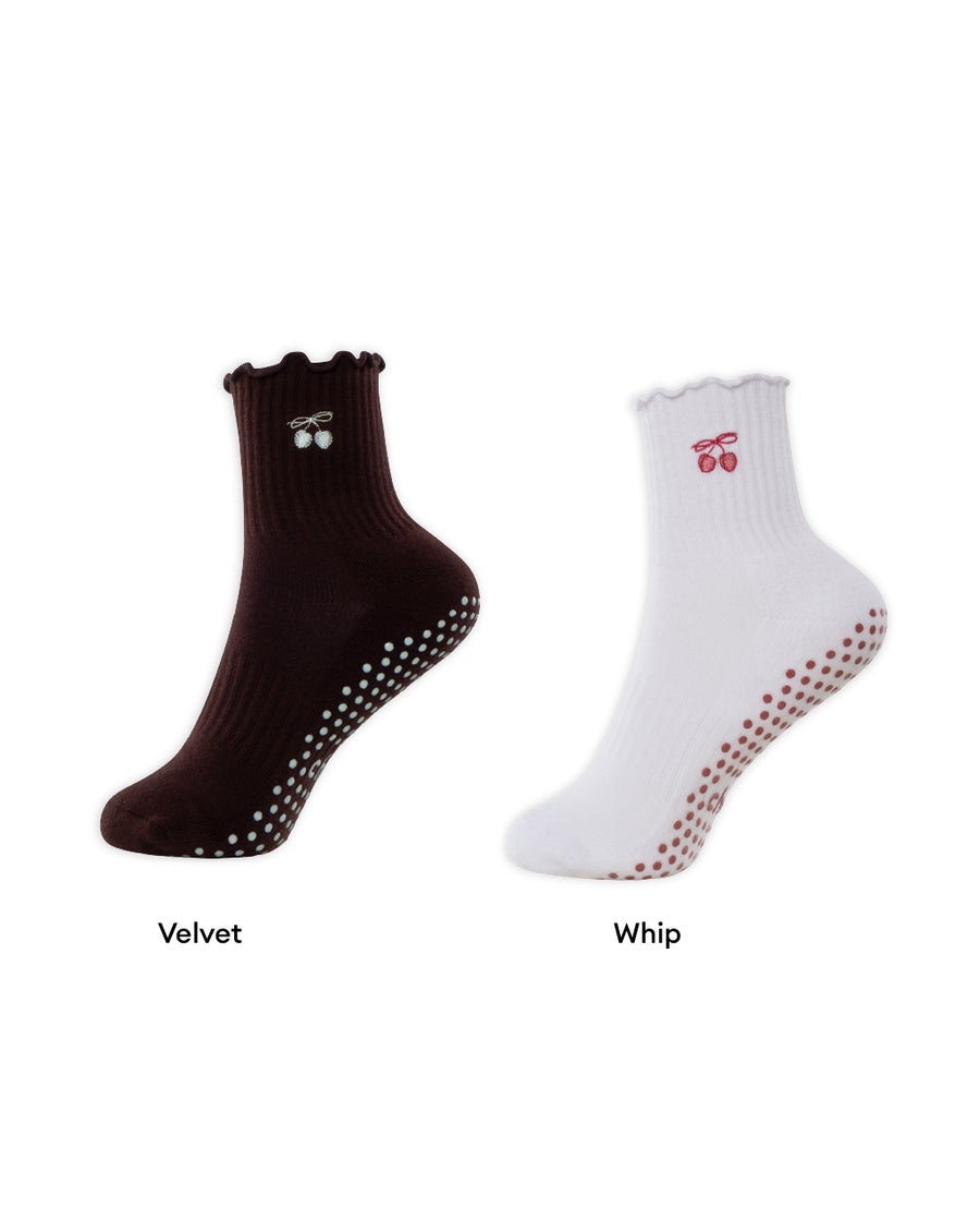 The Cherry Pilates Socks Set