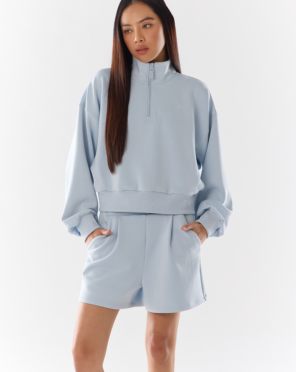 Quarter Zip Sweater Crop